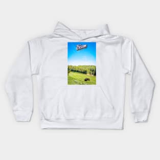 Bison at Yellowstone Kids Hoodie